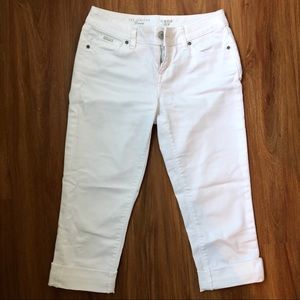 The Limited Cropped White Denim